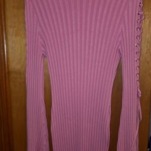 Fashion Nova Pink Long Bell Sleeve Dress